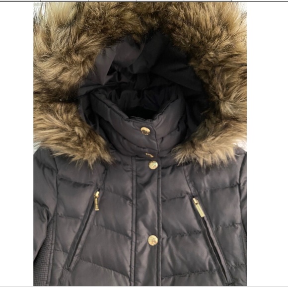 🔥HOST PIC🔥 LN MICHAEL KORS Women's Long Down Jacket Coat Dark Gray Gorgeous! - Picture 4 of 10